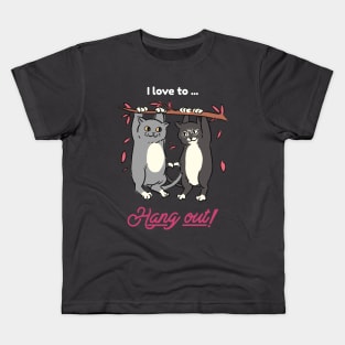 Let's Hang Out Cat Besties Kids T-Shirt